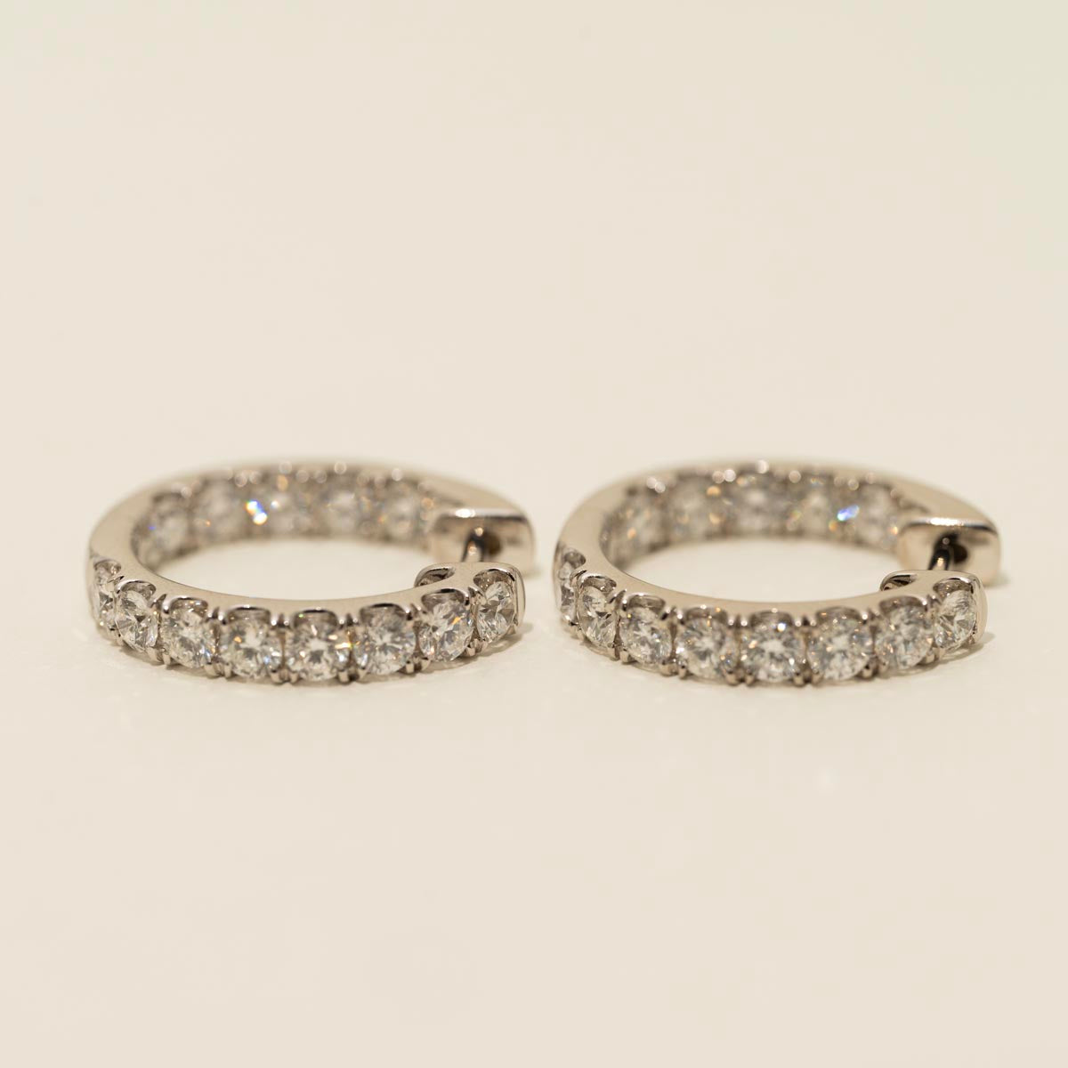 Diamond Inside Out Hoop Earrings in 14kt White Gold (2 1/10ct tw)