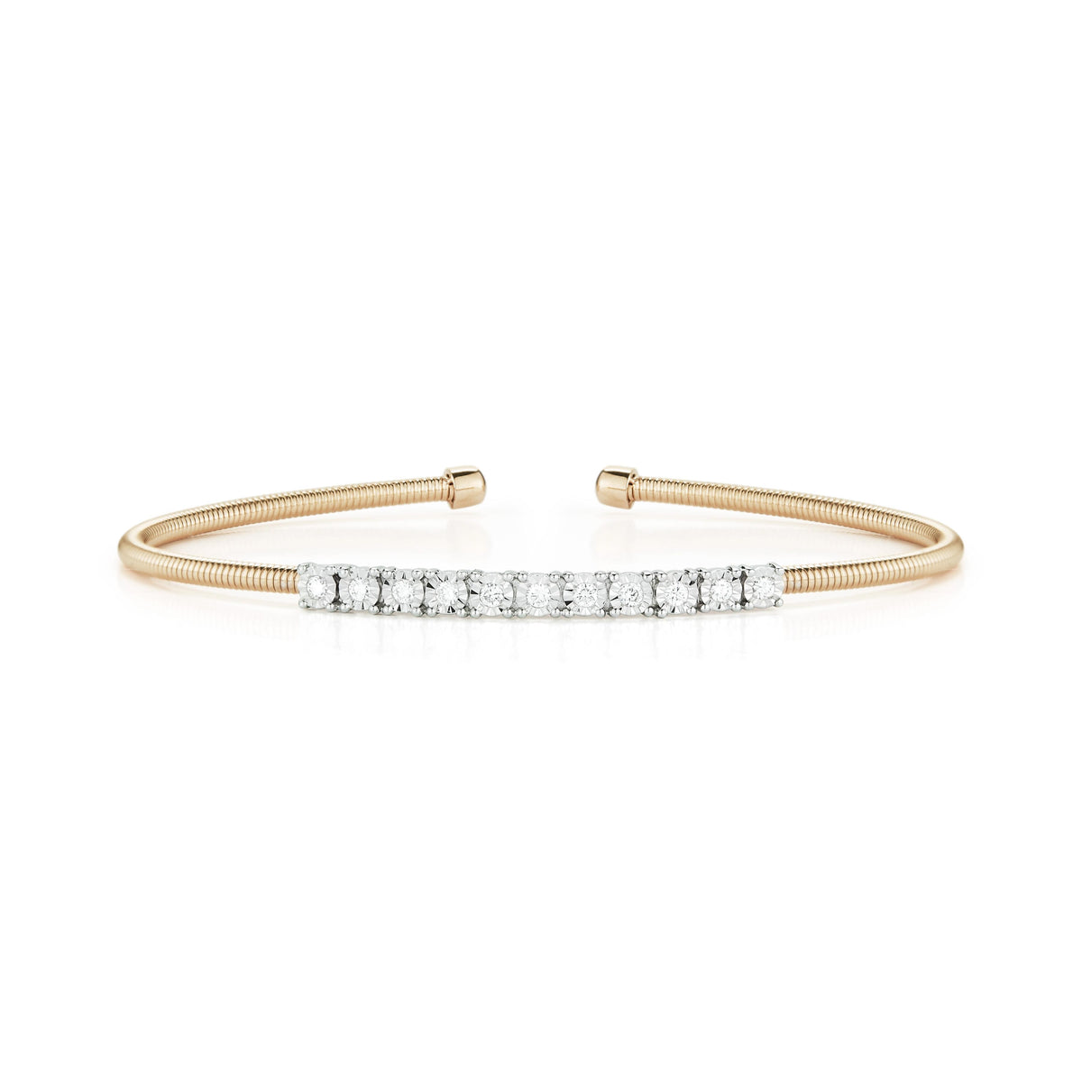 Dana Rebecca Designs Ava Bea Flexi Cuff Bracelet in 14kt Yellow Gold (1/5ct tw)