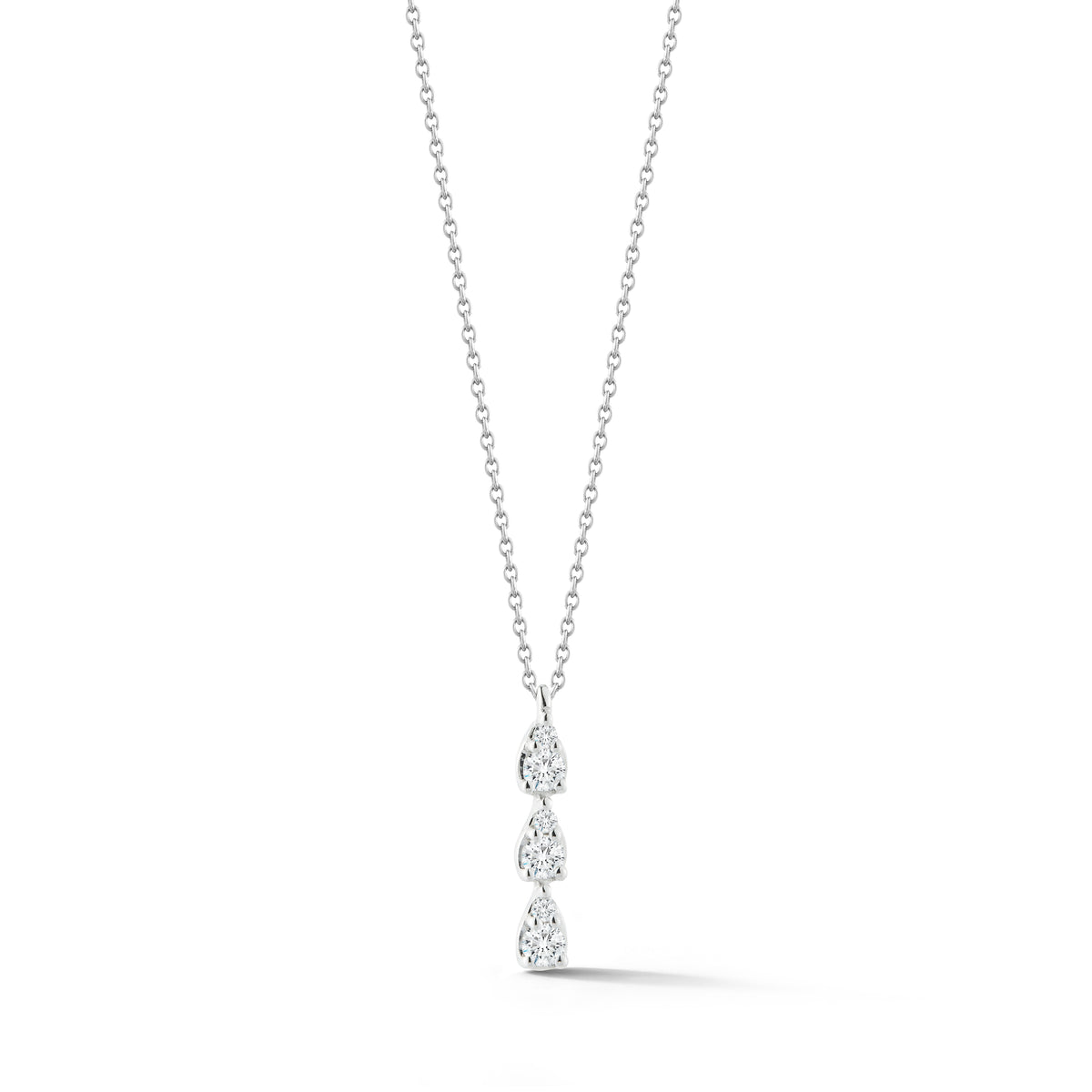 Dana Rebecca Designs Diamond Sophia Ryan Triple Teardrop Necklace in 14kt White Gold (1/10ct tw)