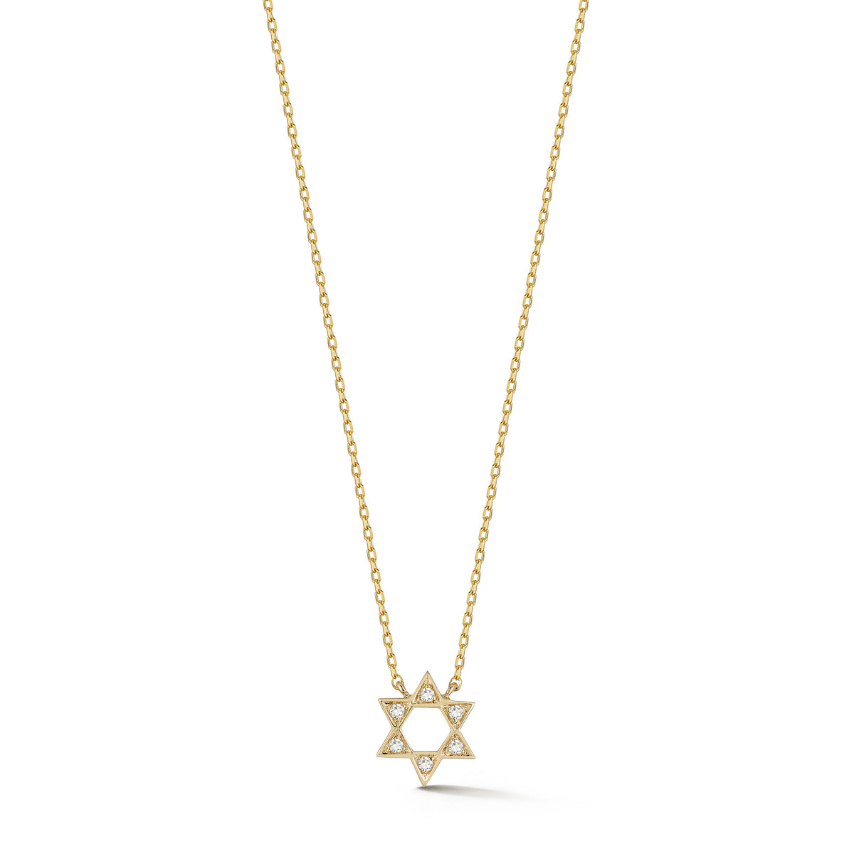 Dana Rebecca Designs Diamond Star of David Necklace in 14kt Yellow Gold (.02ct tw)