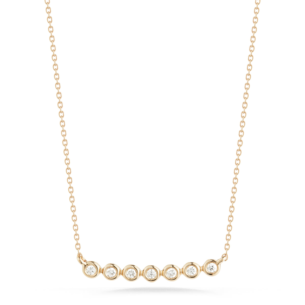 Dana Rebecca Designs Lulu Jack Bezel Bar Necklace in 14kt Yellow Gold (1/20ct tw)