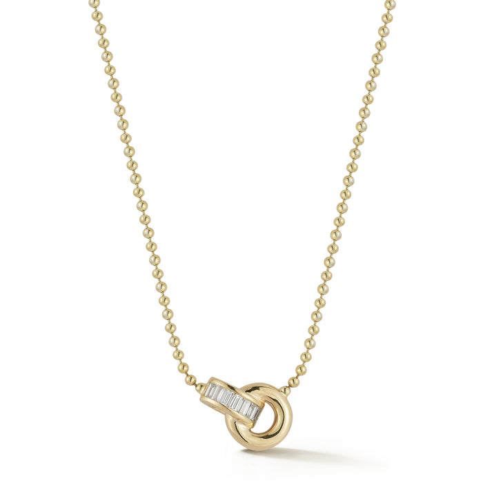 Dana Rebecca Designs Diamond Sadie Pearl Channel Set Donut Necklace in 14kt Yellow Gold (1/5ct tw)