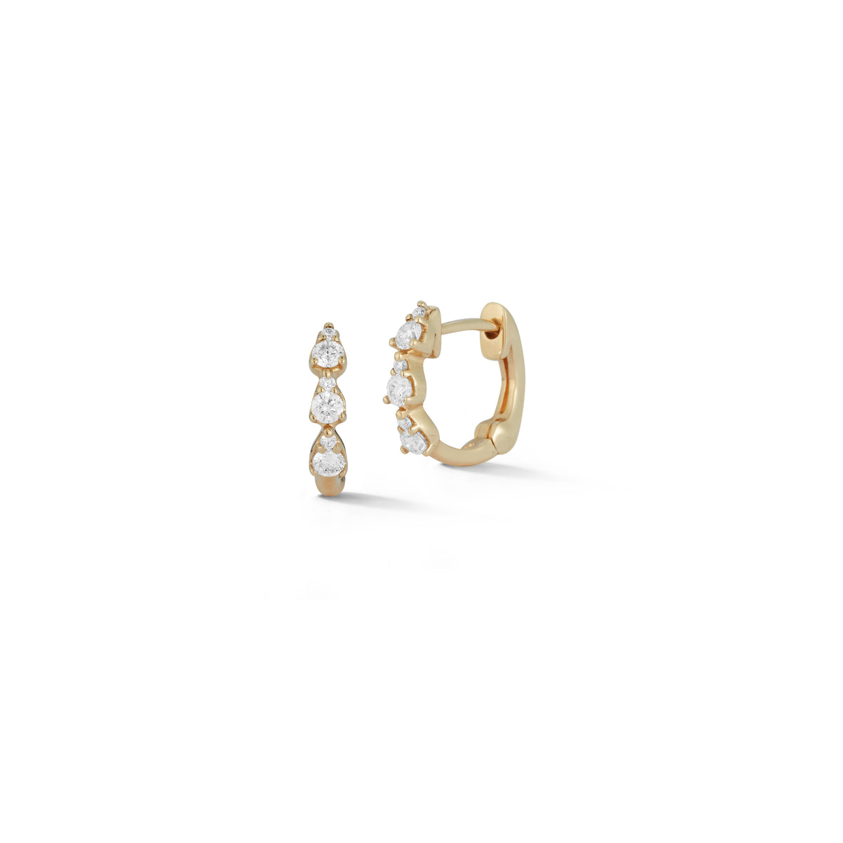 Dana Rebecca Designs Diamond Sophie Ryan Teardrop Mini Huggies Earrings in 14kt Yellow Gold (1/5ct tw)