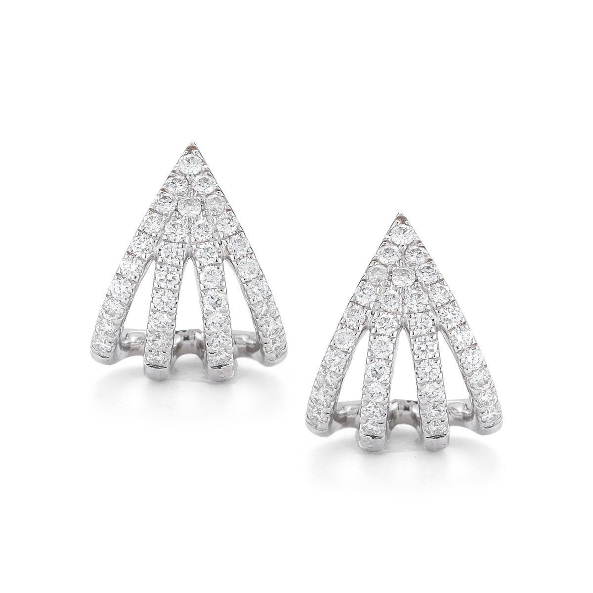 Dana Rebecca Designs Diamond Sarah Leah Four Burst Huggie Earrings in 14kt White Gold (3/8ct tw)