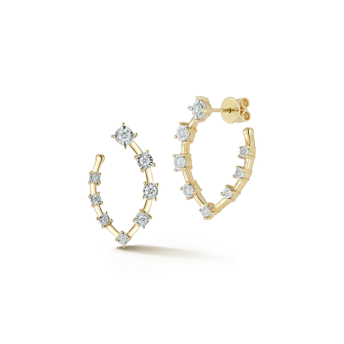 Dana Rebecca Designs Ava Bea Vertical Wrap Earrings in 14kt Yellow Gold (1/3ct tw)