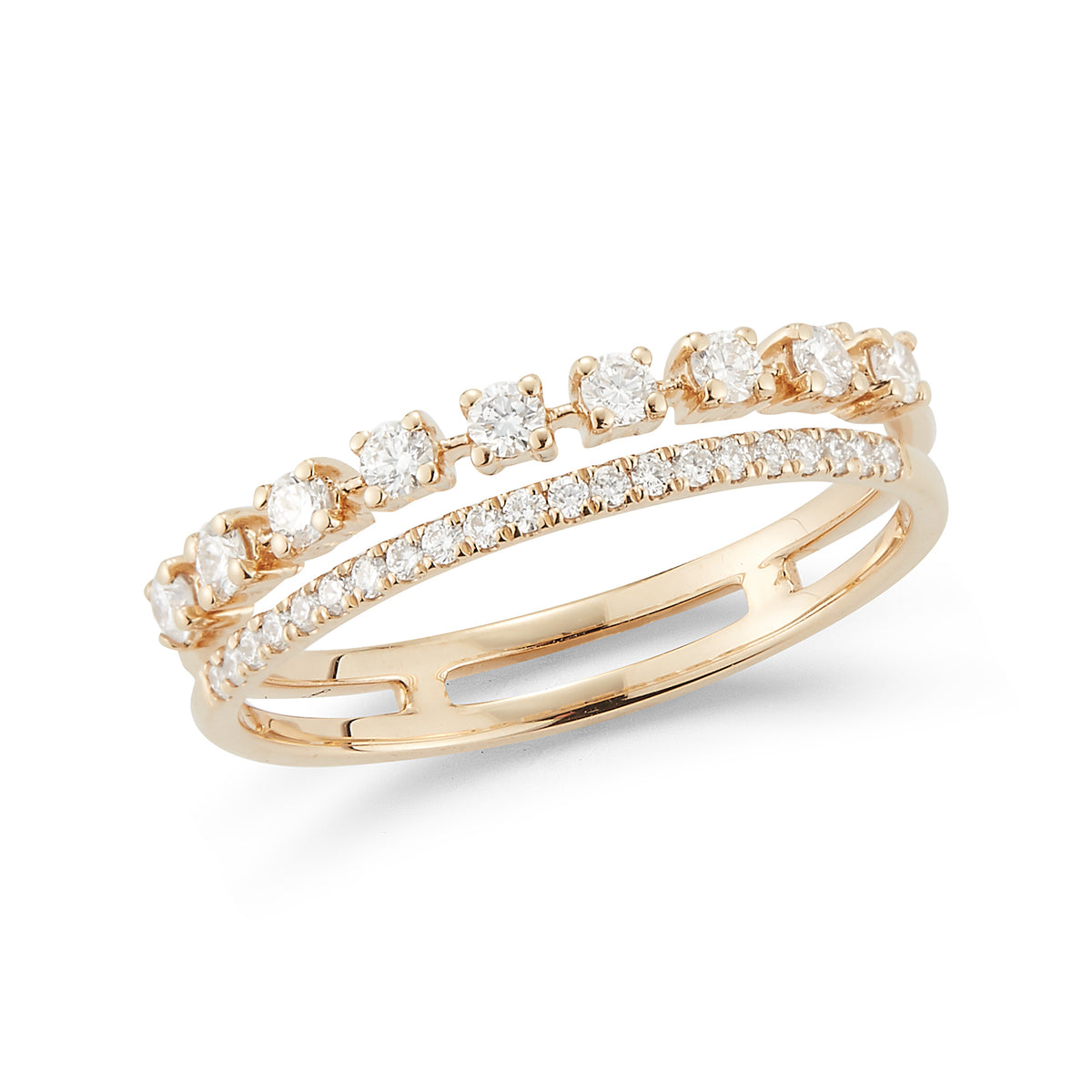 Dana Rebecca Designs Diamond Ava Bea Double Row Ring in 14kt Yellow Gold (1/3ct tw)