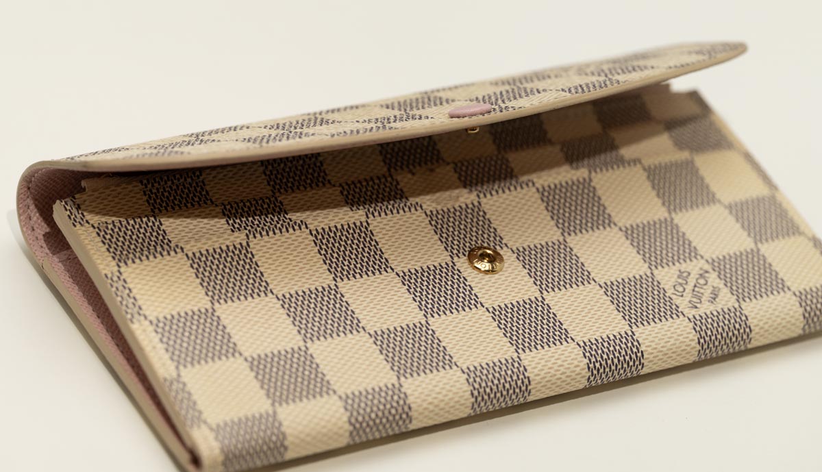 Pre Owned Louis Vuitton Damier Azure Canvas Emilie Wallet