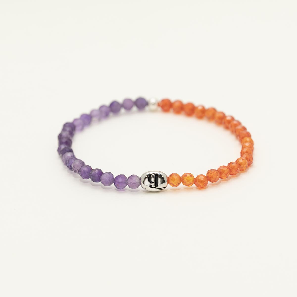 Best Buddies Gratitude Dee Berkley Amethyst and Orange Cubic Zirconia Bead Bracelet (4mm)