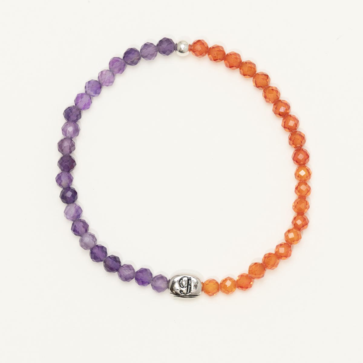 Best Buddies Gratitude Dee Berkley Amethyst and Orange Cubic Zirconia Bead Bracelet (4mm)