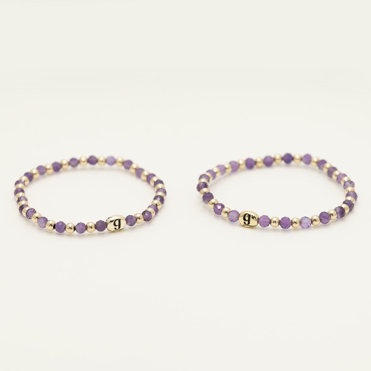 Best Buddies Gratitude Dee Berkley Amethyst and 14kt Gold Filled Bead Bracelet Set (4mm)