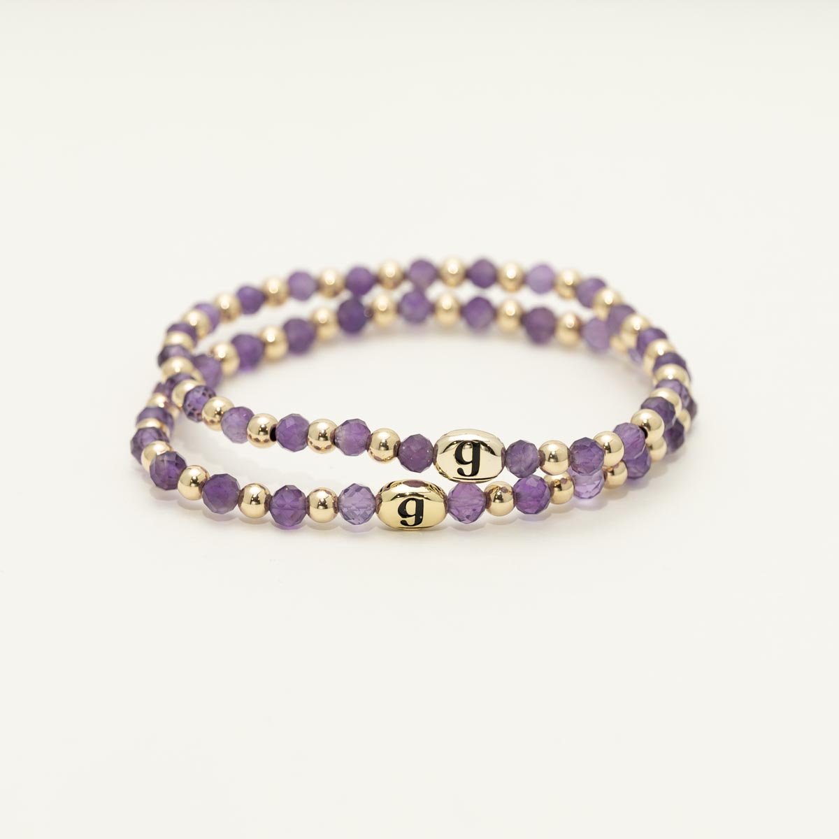 Best Buddies Gratitude Dee Berkley Amethyst and 14kt Gold Filled Bead Bracelet Set (4mm)