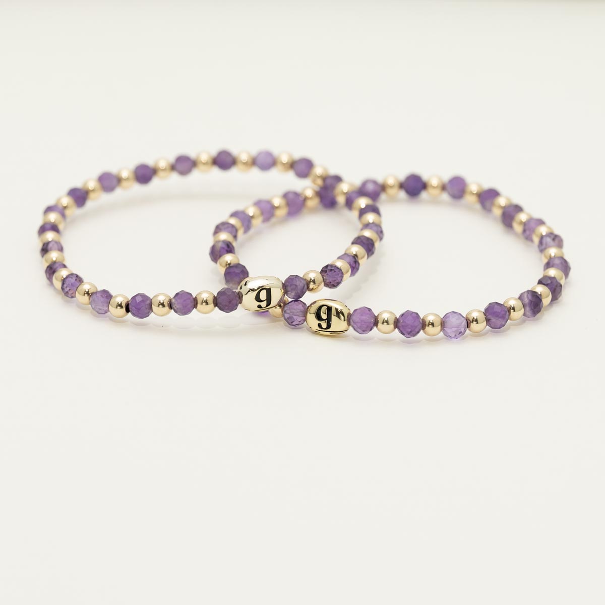 Best Buddies Gratitude Dee Berkley Amethyst and 14kt Gold Filled Bead Bracelet Set (4mm)