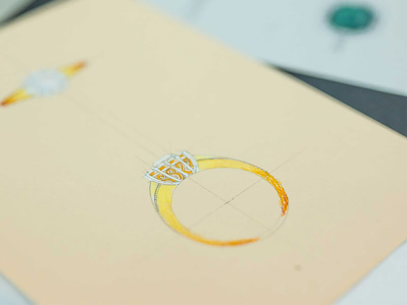 Custom jewelry design drawing